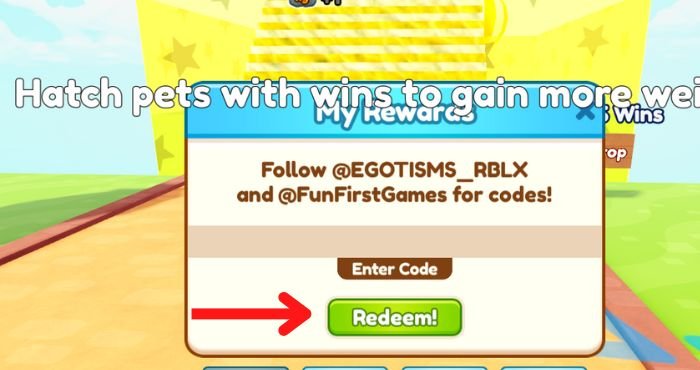 steps to redeem codes in +1 Weight Every Second Codes