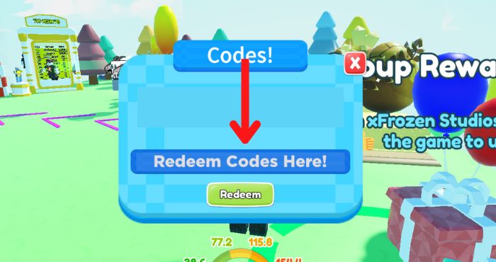 steps to redeem codes in Fly Race Clicker
