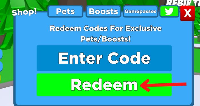 steps to redeem codes in Godly Clickers 2