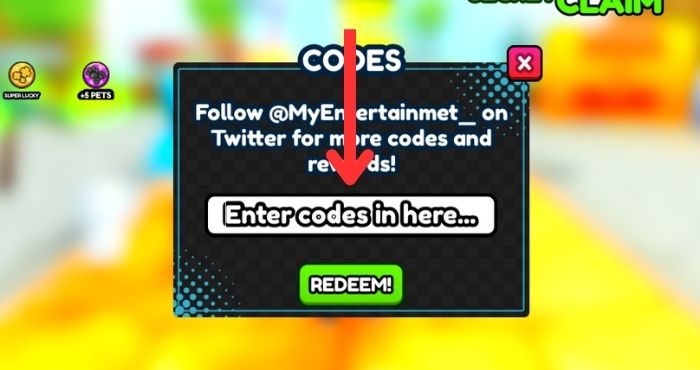 Luck Blocks code redemption section