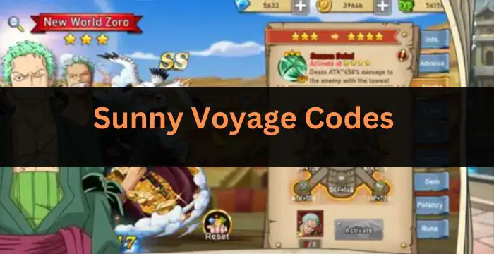Sunny Voyage Codes