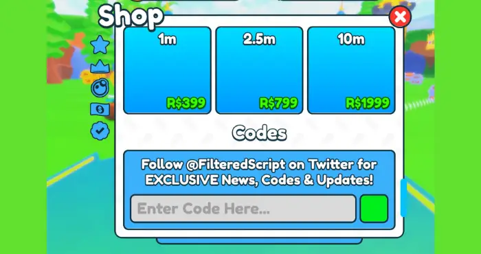 Chest Simulator code redemption section