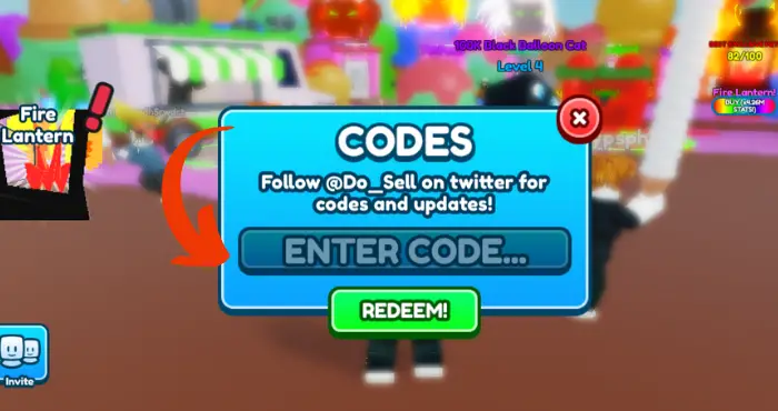 Ice Cream Clicker code redemption section