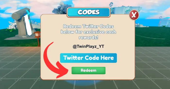 Ninjago Tycoon code redemption section