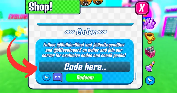 Sheep Race Simulator code redemption section