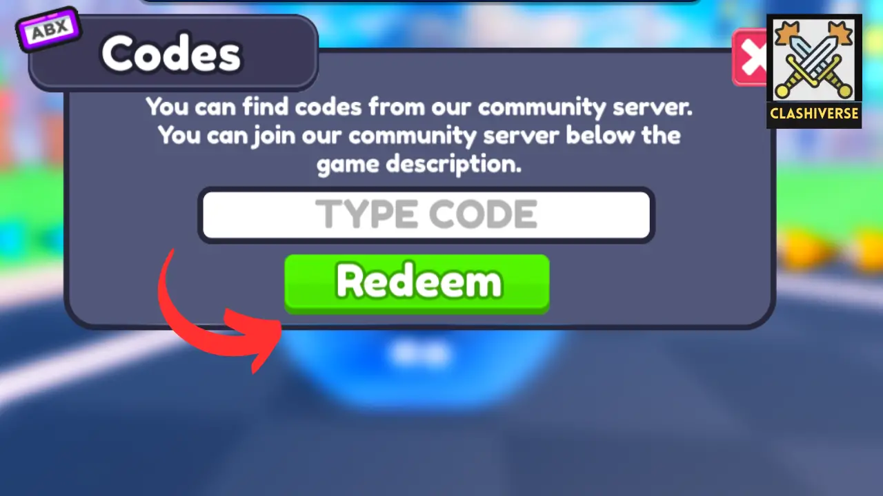 Hero Power Tycoon code redemption section