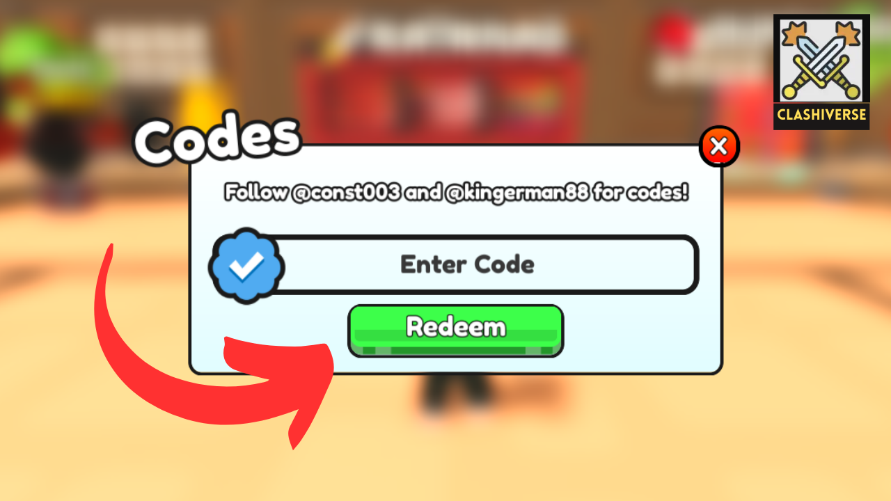 Ninja Fighting Simulator code redemption section