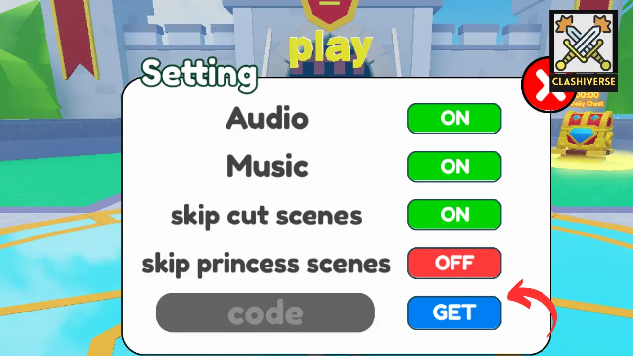 Save Princess Sword and Magic code redemption section