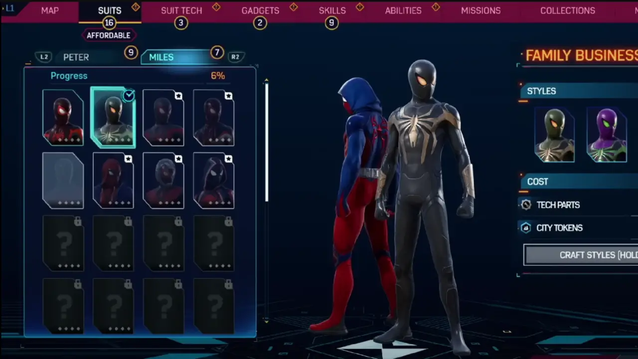 Costumes in Spider-Man 2