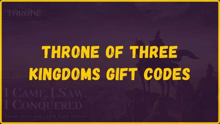 Throne Of Three Kingdoms Gift Codes