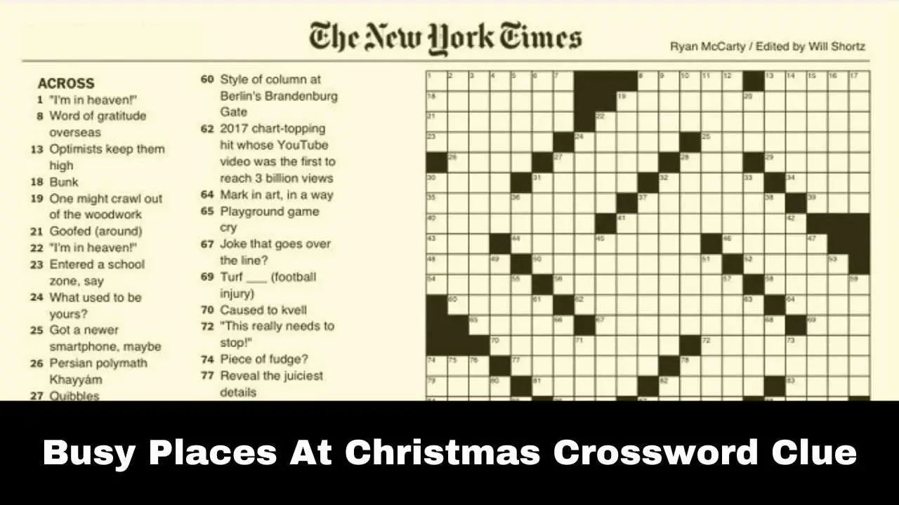 Busy Places At Christmas Crossword Clue