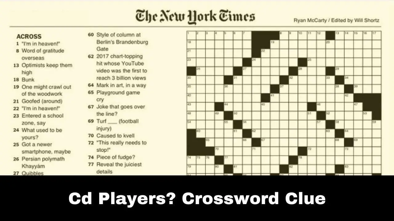 Cd Players? Crossword Clue