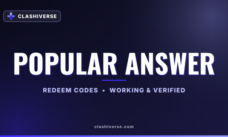 List of All Popular Answer Codes-updated